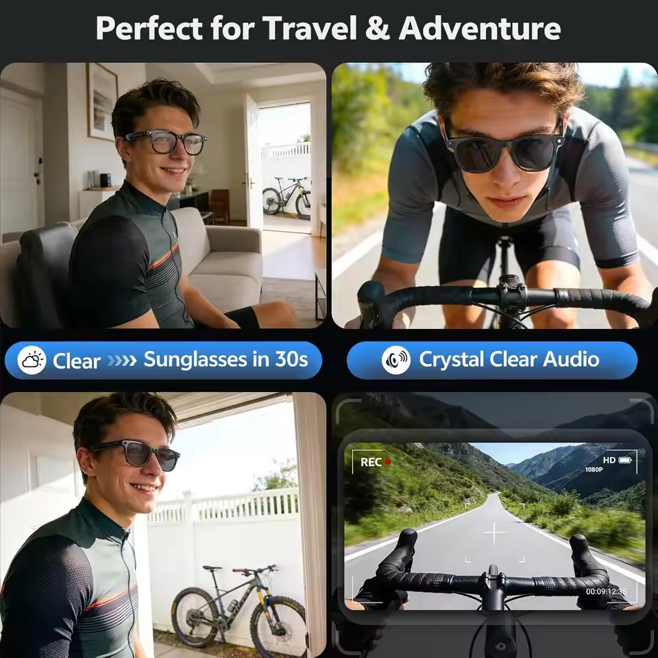 Wireless Smart Camera Glasses  - Audio Music To Video reseña y precio
