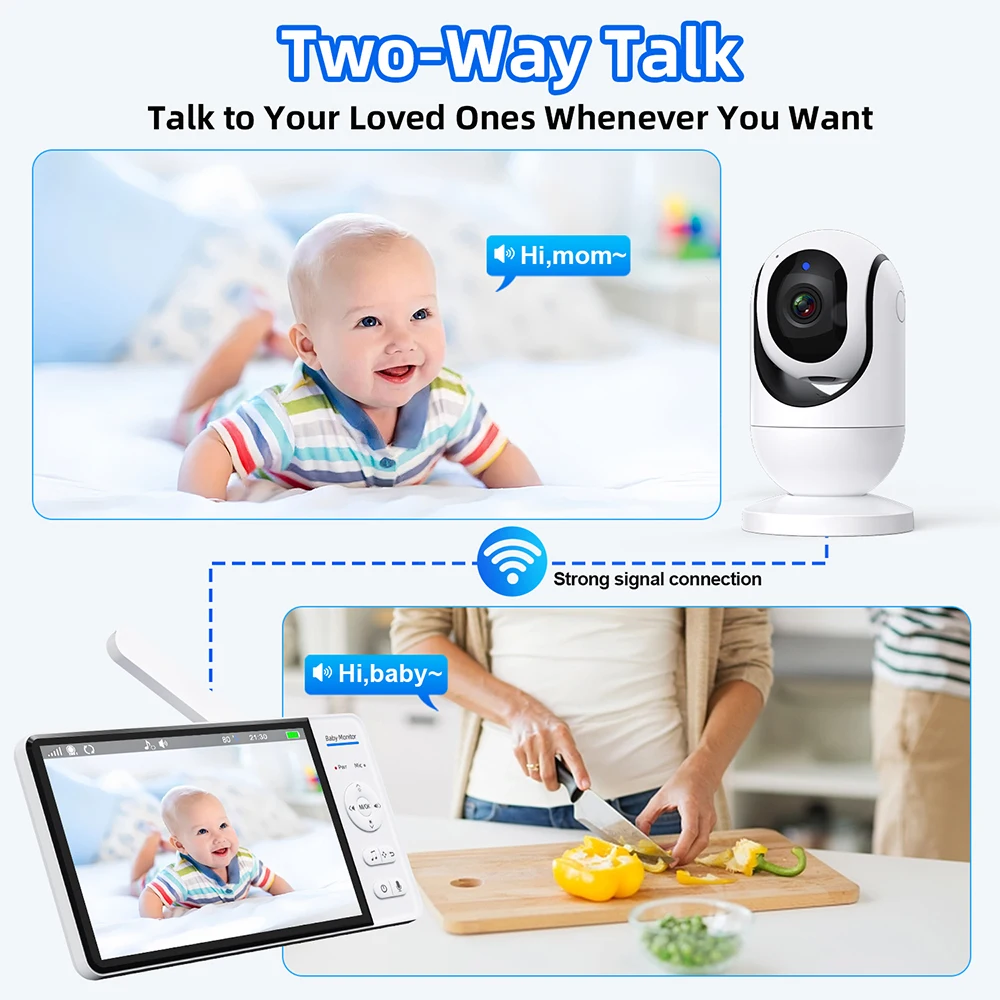 7.0'' Video Baby Monitor 720P  - Audio Music To Video reseña y precio