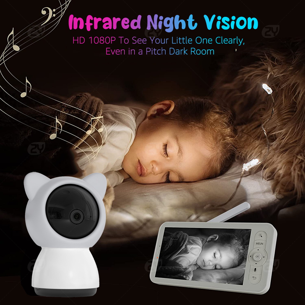 2K/3MP 5-inch Wireless Baby Mo - Audio Music Track reseña y precio