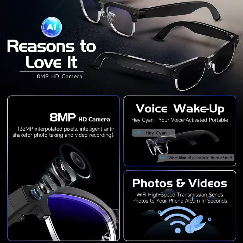 Smart Camera Glasses Photo and - Audio Music To Video reseña y precio