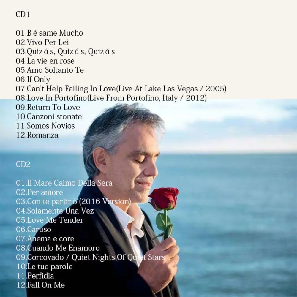 Andrea Bocelli My Love Songs G - Audio Music New Song reseña y precio
