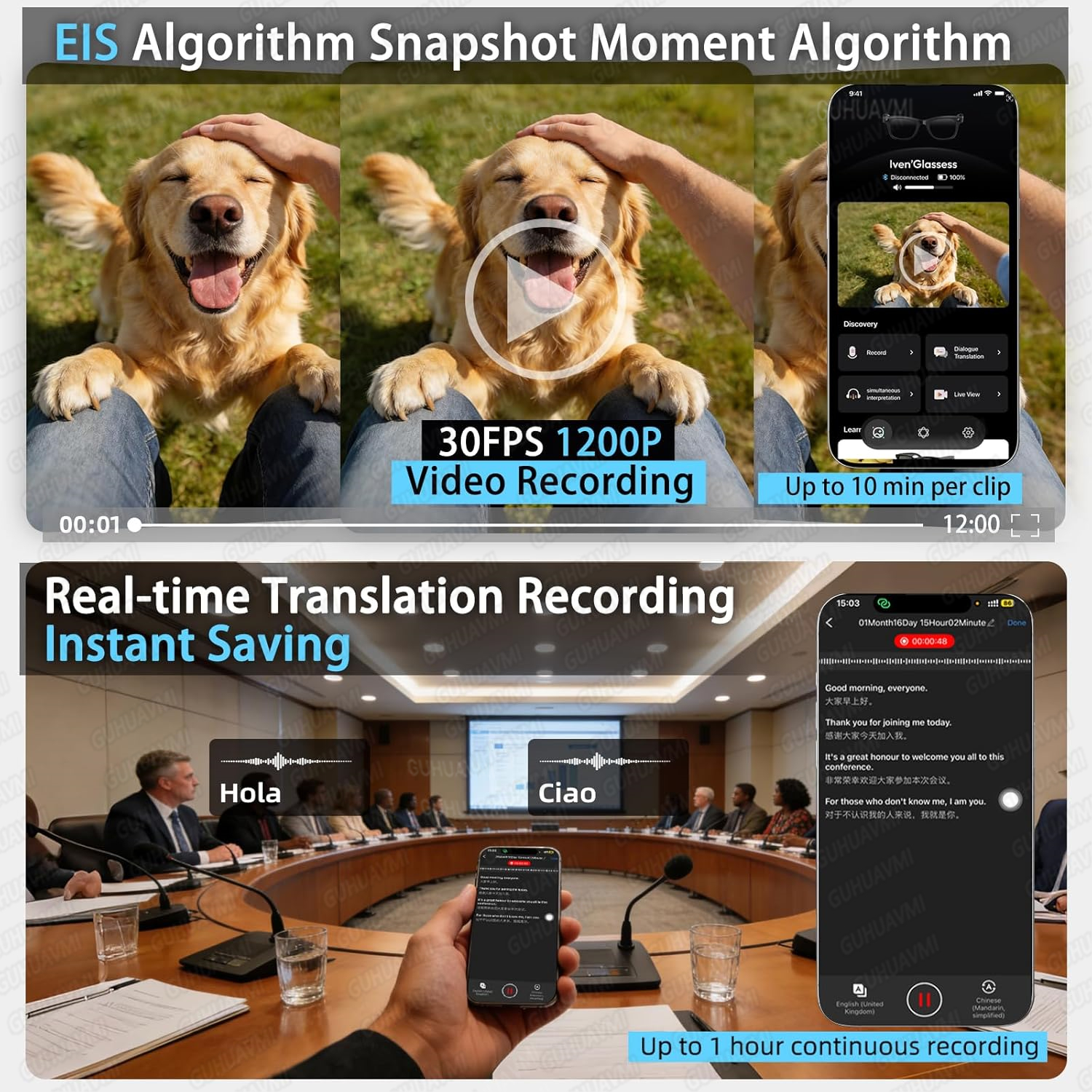 New Smart AI Glasses with 800W - Audio Music To Video reseña y precio