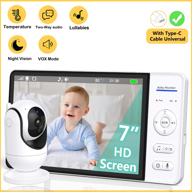 No WiFi 7 Inch Baby Monitor 2- - Audio Music To Video reseña y precio