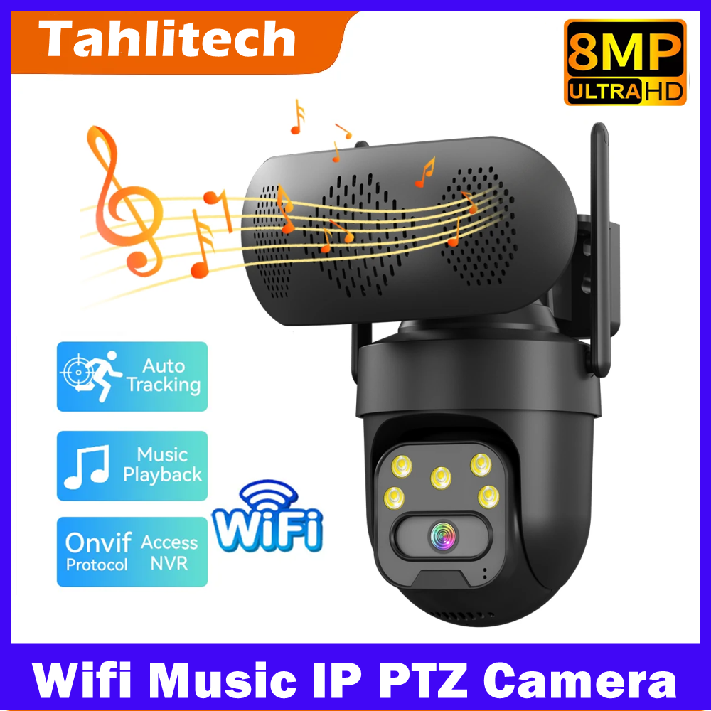 8MP WiFi IP Camera with Music  - Audio Music Track reseña y precio