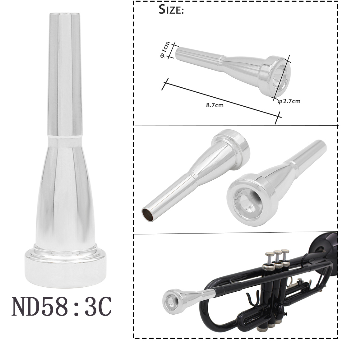SLADE Brass Instrument Trumpet - Trombone Mouthpiece reseña y precio