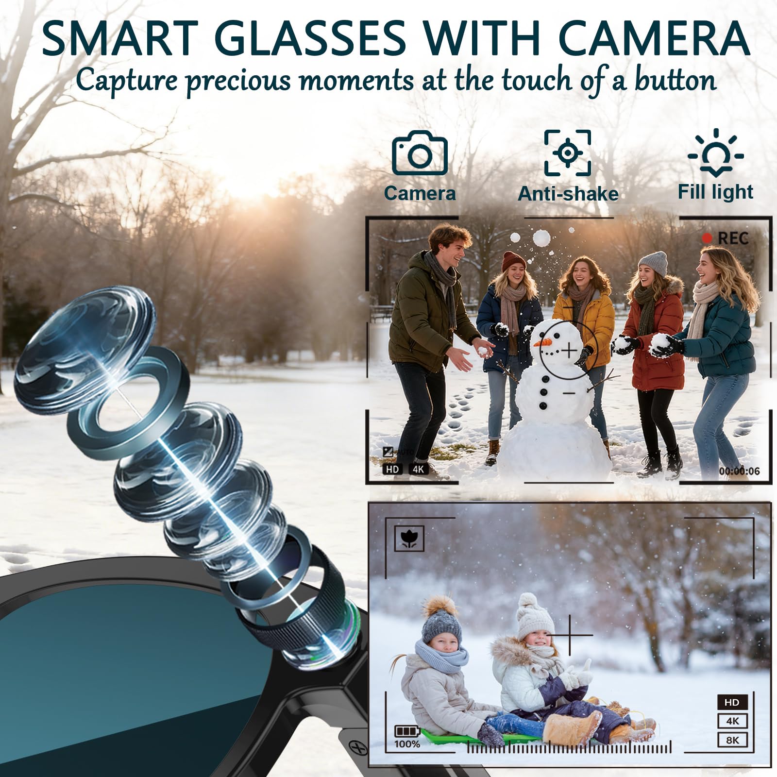 Black Smart Ai Glasses for Men - Audio Music To Video reseña y precio