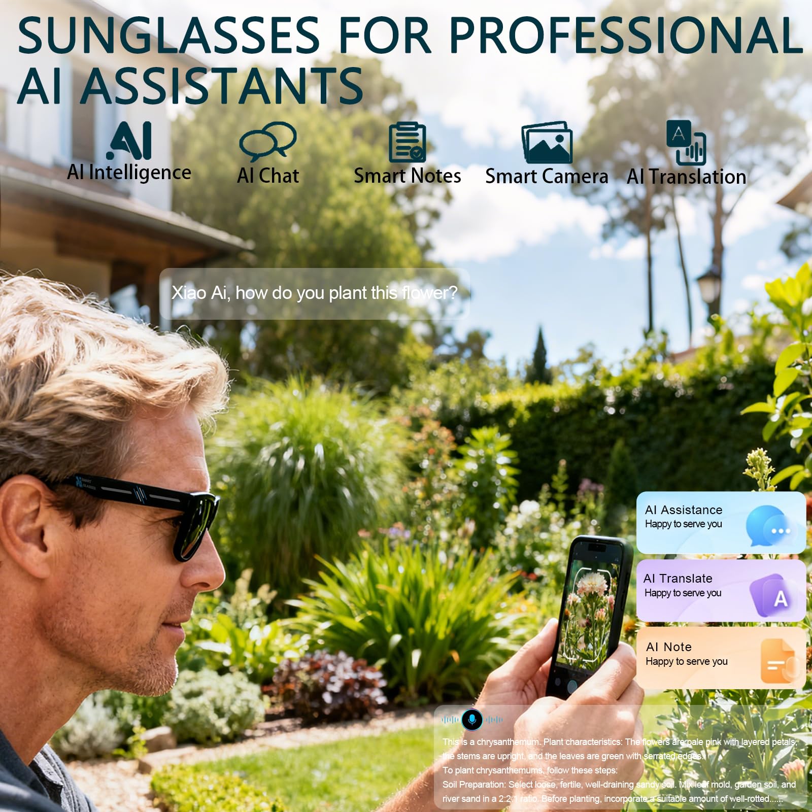 Black Smart Ai Glasses for Men - Audio Music To Video reseña y precio
