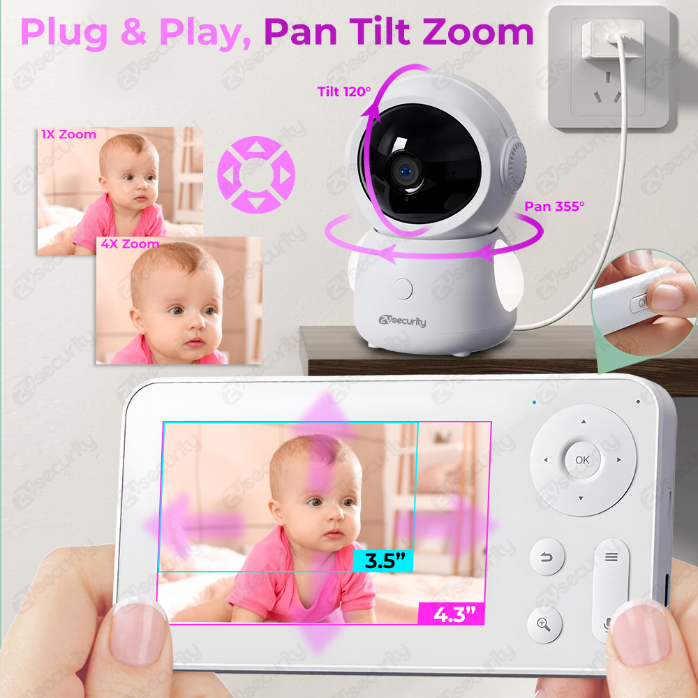 2K 3MP Two Camera WiFi Baby Mo - Audio Music Track reseña y precio