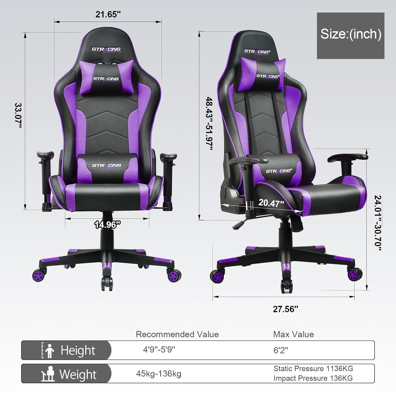 Gaming Chair with Speakers Blu - Audio Music Game reseña y precio
