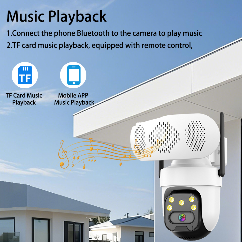 5MP Bluetooth Speaker PTZ Came - Audio Music Track reseña y precio
