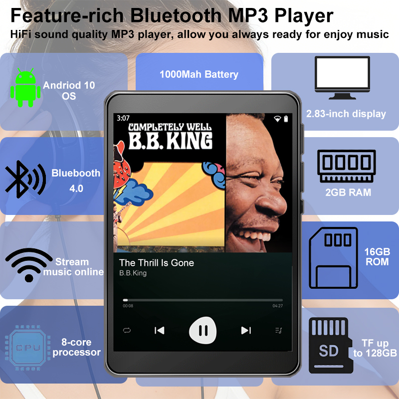 WiFi MP3 Player Andriod 10 Spo - Mp3 Audio Music Download reseña y precio